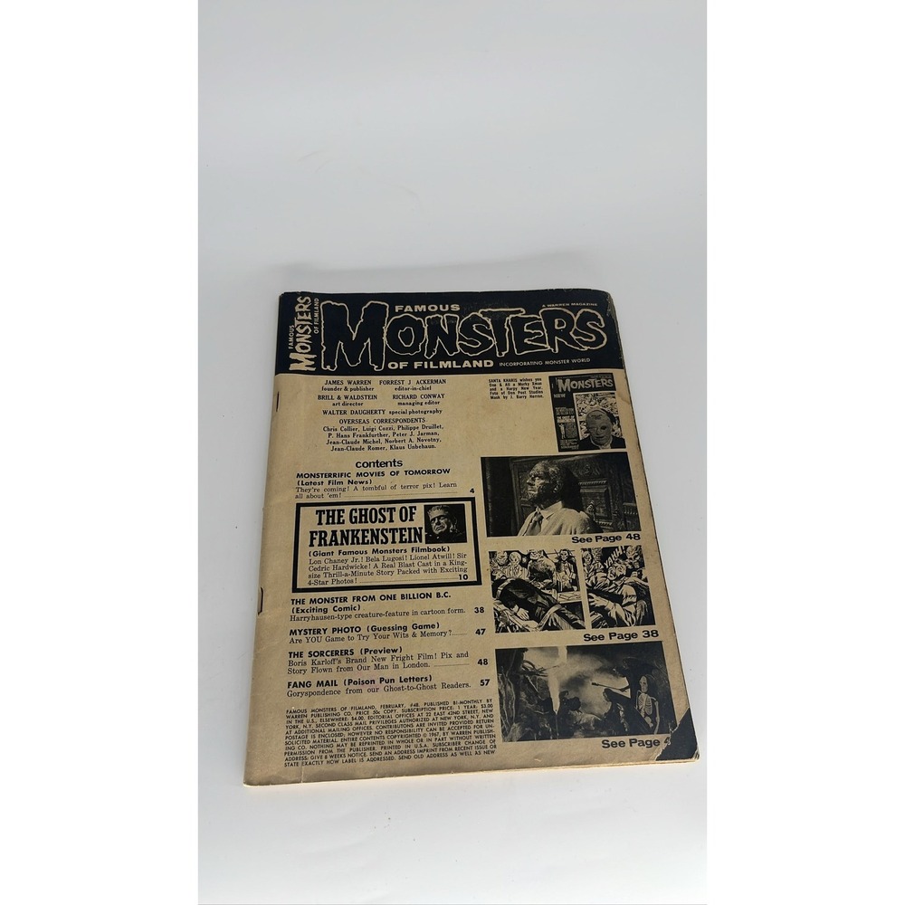 Famous Monsters of Filmland #42 Jan 1967 Frankenstein Warren Magazine